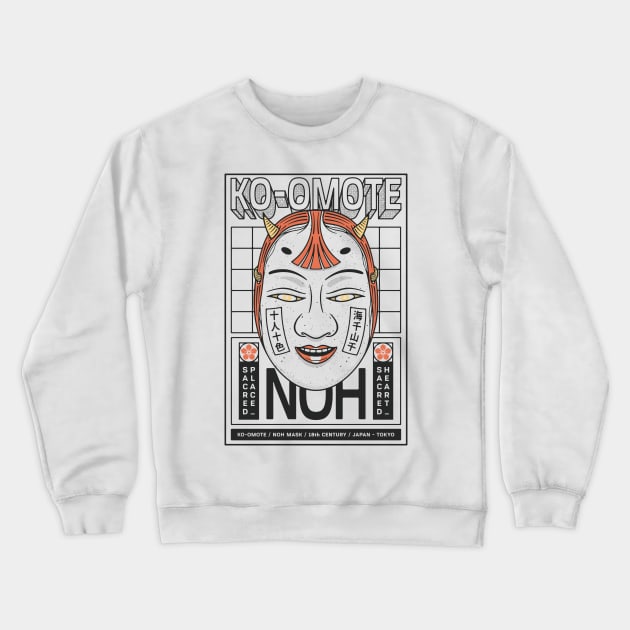 Noh Mask Crewneck Sweatshirt by RyanRagnini